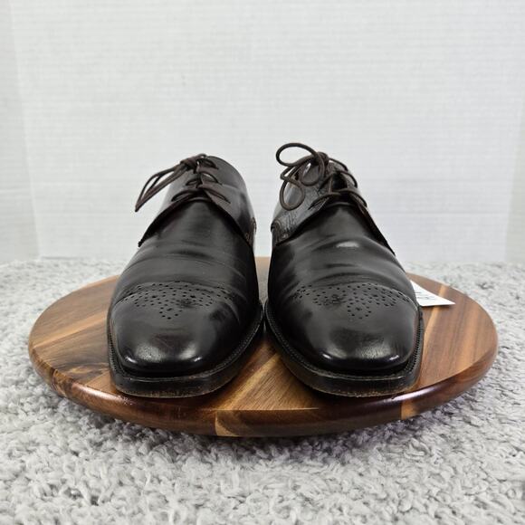 Faconnable Men 45 Brown Leather Medallion Business Derby Oxford Daily Dress Shoe main image 13